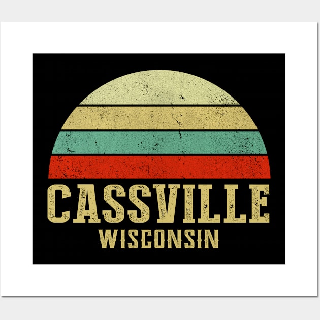 Cassville Wisconsin Vintage Retro Sunset Wall Art by Curry G